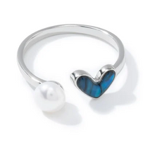 Load image into Gallery viewer, New Zealand Paua Shell &amp; Pearl Rings by Fiordland Souvenirs
