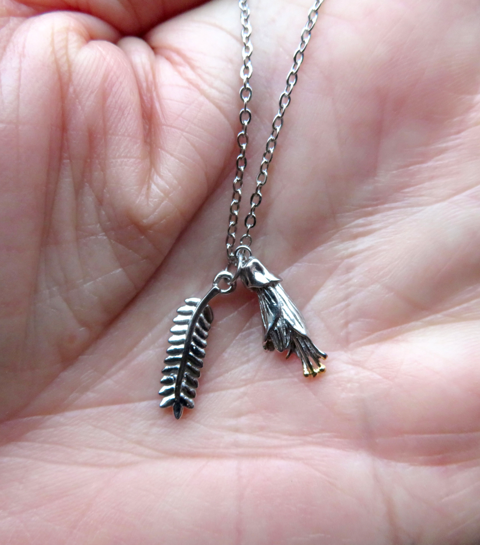 N.Z. Kowhai Pendant - Sterling Silver