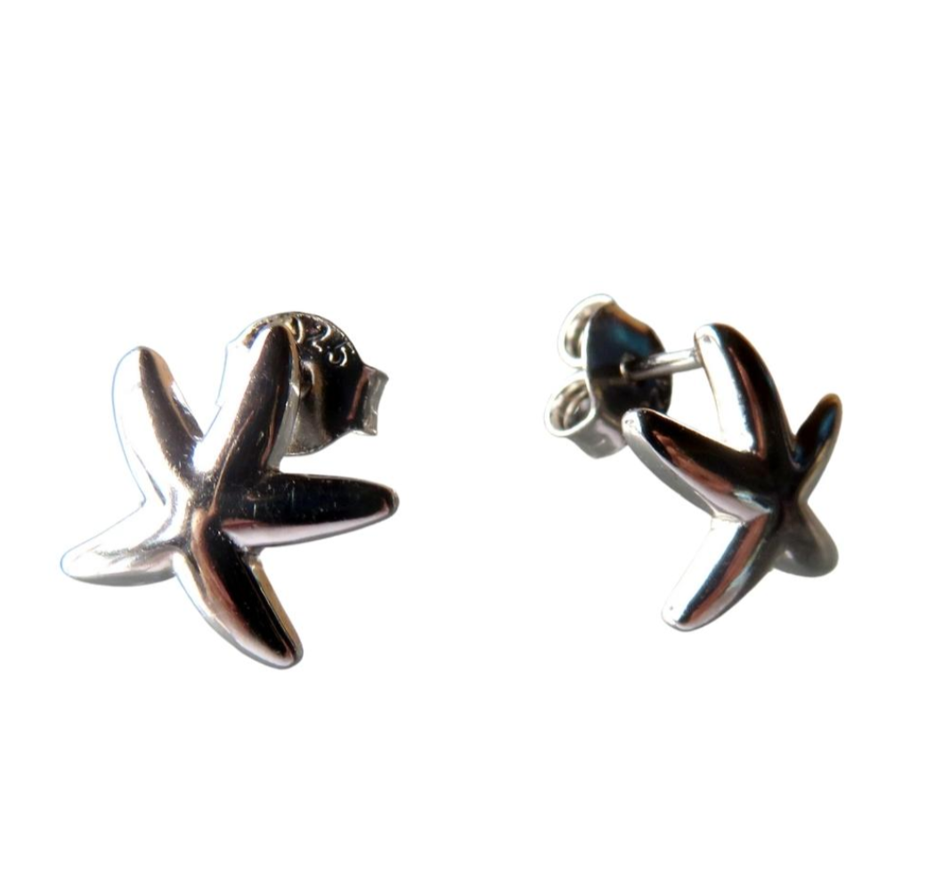 Star Fish Stud Earrings - Sterling Silver