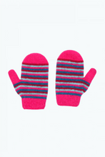 Load image into Gallery viewer, Kid&#39;s Striped Mittens - Available In 2 Colours
