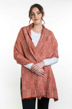 Load image into Gallery viewer, Jacquard Wrap by Koru Knitwear available in Sienna and Natural
