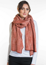 Load image into Gallery viewer, Jacquard Wrap by Koru Knitwear available in Sienna and Natural
