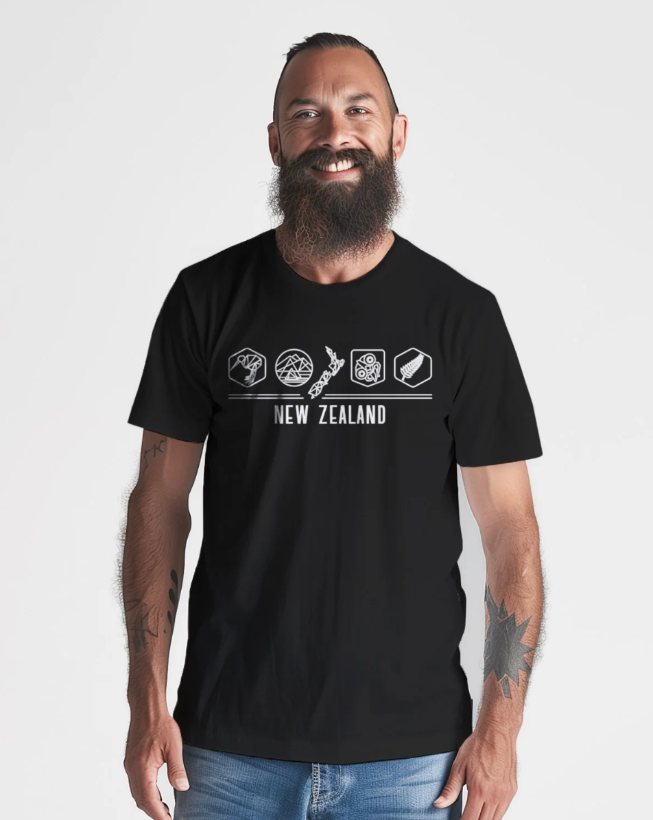 Mens New Zealand T Shirt - New Zealand Icons