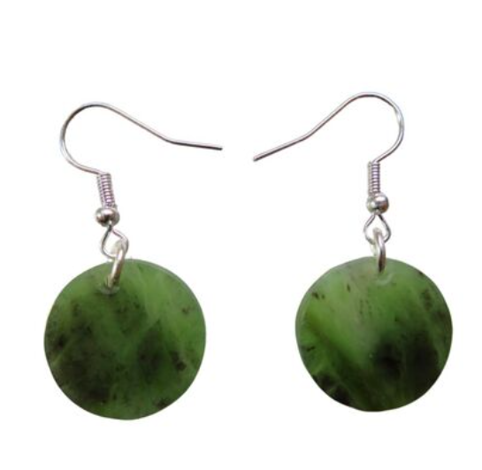 Pounamu Disc Earrings