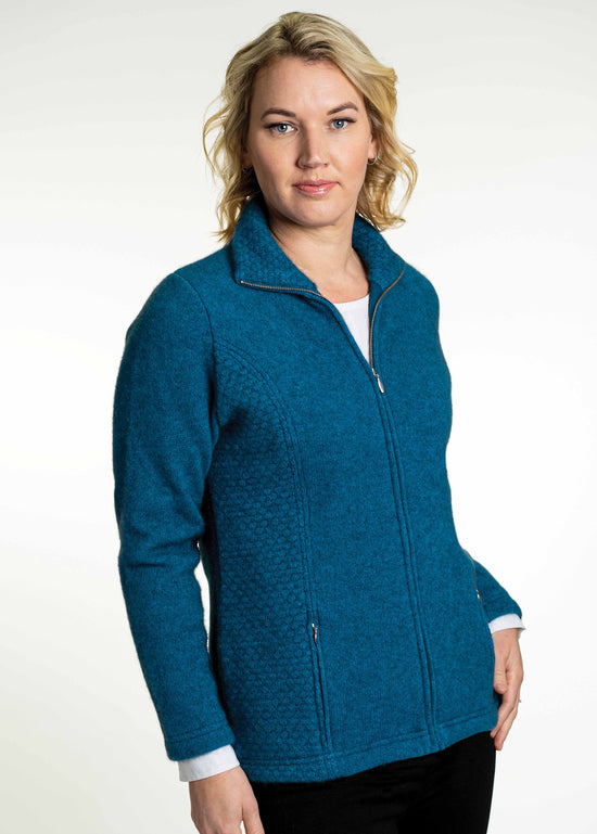 Textured Zip Jacket by Koru Knitwear - end of line
