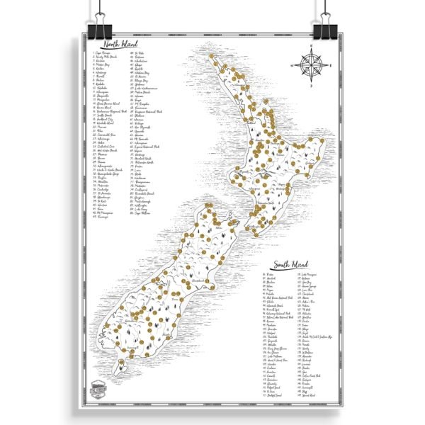 The Classic NZ Scratch Map - A3 size