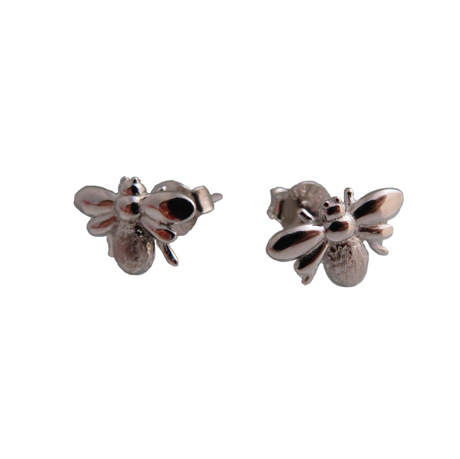 Sterling Silver Bee Stud Earrings