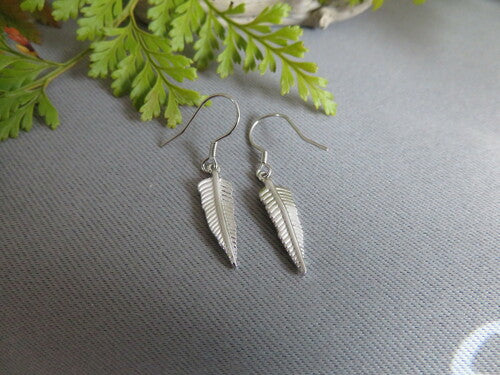 Silver Fern Earrings 20mm