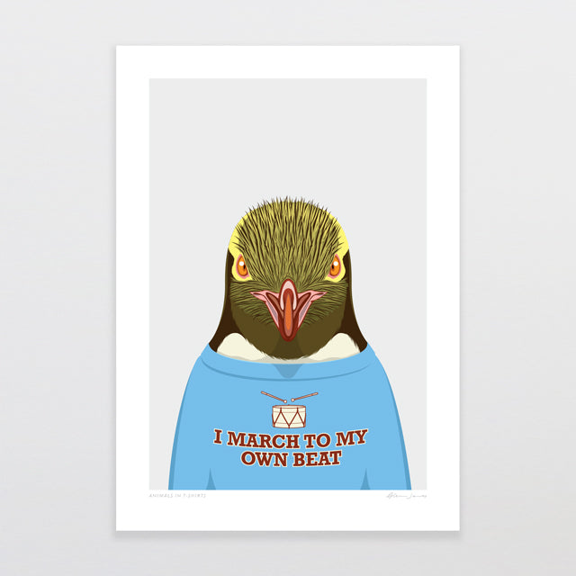 Animals in t-shirt A4 Print by Glenn Jones