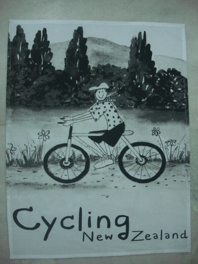 Tea Towel | NZ Cycling B+W | Bridget Paape
