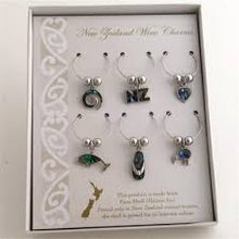 Load image into Gallery viewer, Paua Wine Charms - Set of 6
