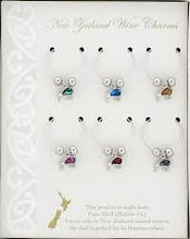 Load image into Gallery viewer, Paua Wine Charms - Set of 6
