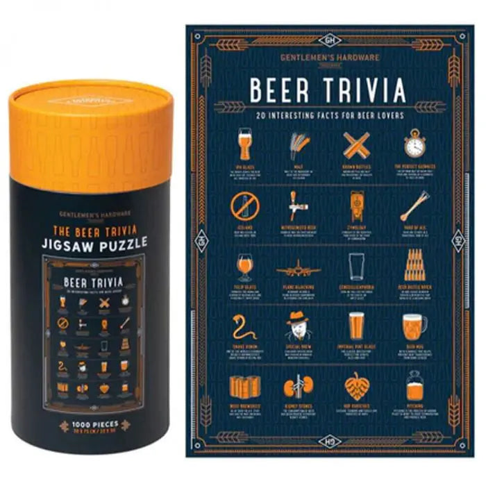 Beer Trivia Jigsaw - 1000 pieces - Gents Hardware