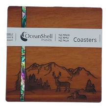 Load image into Gallery viewer, Paua-Adorned Rimu Coaster

