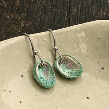 Load image into Gallery viewer, Paua Shell With Silver Dipped Outer Shell French Hook Earrings
