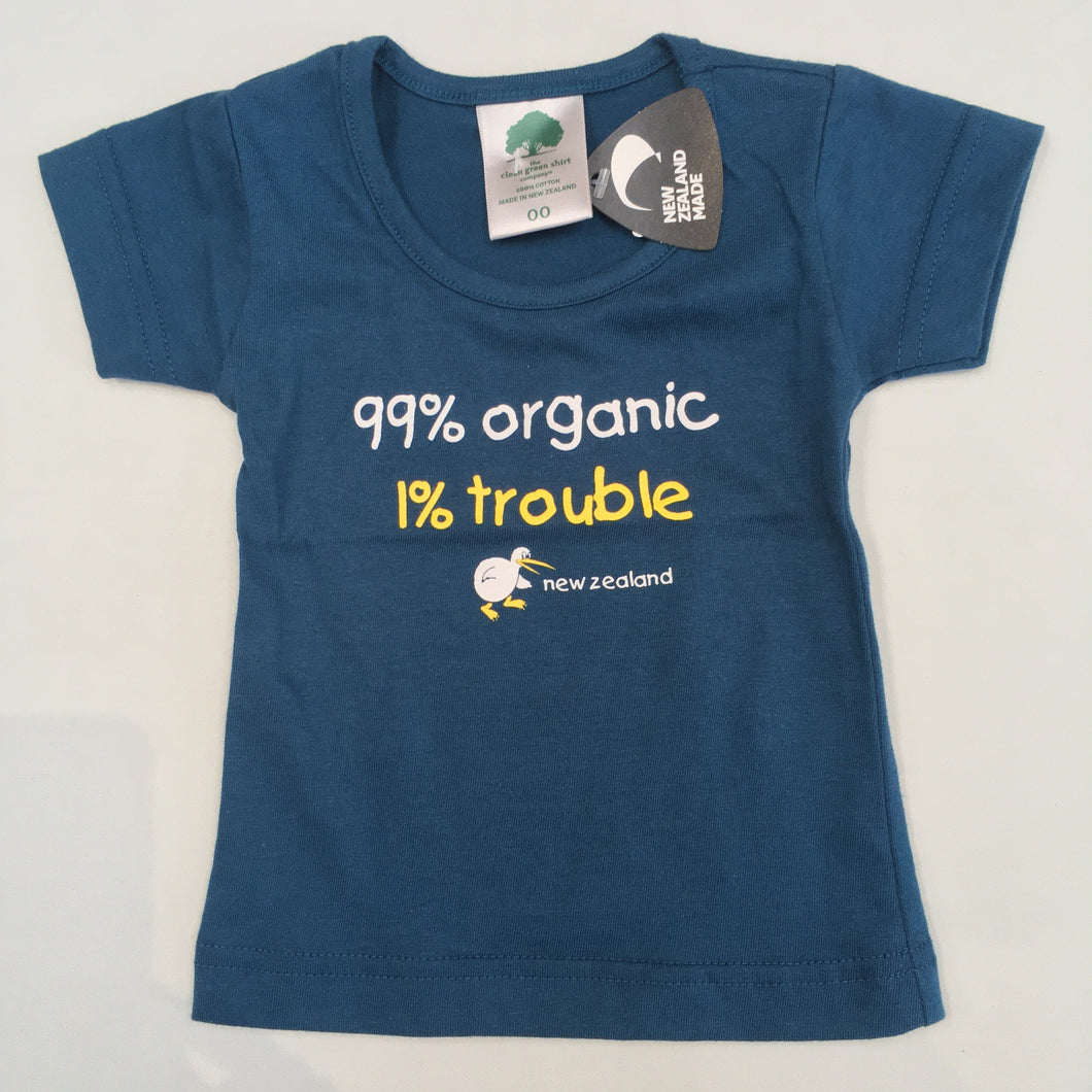 Infant/Toddler Tee Shirt - 1% Trouble - Blue
