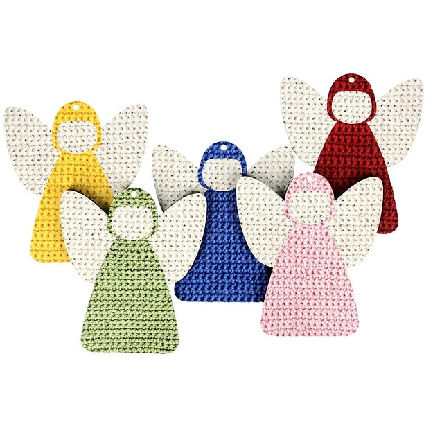 Christmas Angel Decoration crochet picture on wood