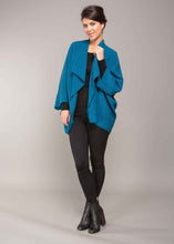 Load image into Gallery viewer, Moss Stitch Shrug - Front  view with collar - Pacific
