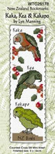 Load image into Gallery viewer, Cross Stitch Bookmark Kit - Kaka, Kea &amp; Kakpo
