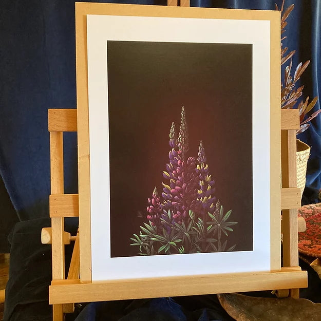 Lupins A3 limited edition print by Nikki McIvor