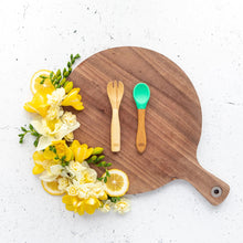 Load image into Gallery viewer, Bamboo babys spoon and fork

