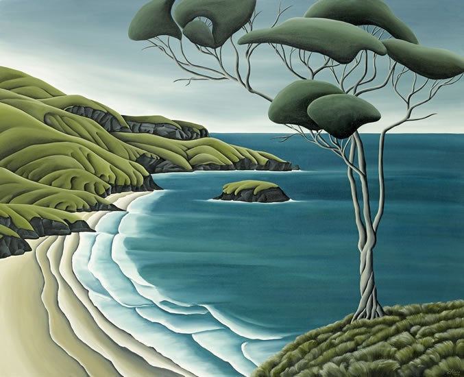 Otago Peninsula - Paper Print with Pre-Matted Border by Diana Adams