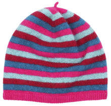 Load image into Gallery viewer, Kid&#39;s Striped Beanie - Twilight or Peony
