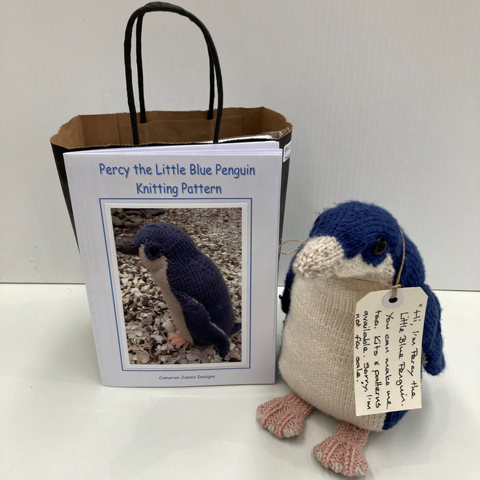 Percy the Little Blue Penguin Knitted Sample & Pattern Kit