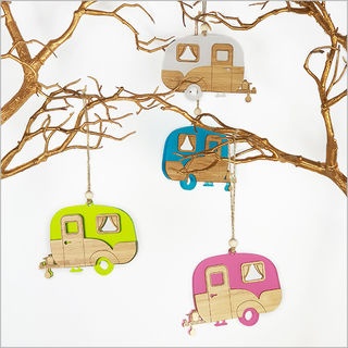 Hanging Ornament - Caravan - Available in 6 Colours