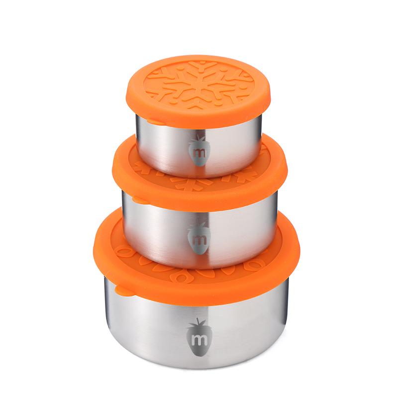 Stainless steel containers with lids set of 3