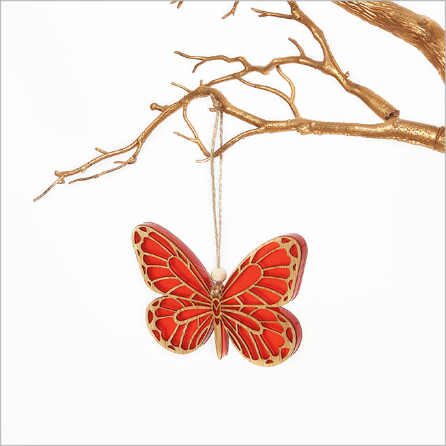 hanging ornament orange butterfly