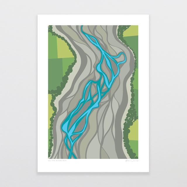 all the rivers run art print by glenn jones