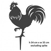 Steel rooster garden stake