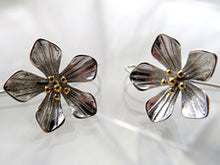 Load image into Gallery viewer, NZ Alpine gentian earrings sterling silver
