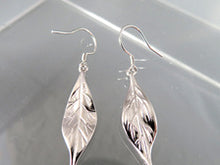 Load image into Gallery viewer, Pohutukawa Leaf earrings sterling silver
